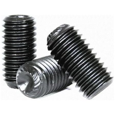 Socket Set Screw, Knurled Cup Point, 8-32 X 1/8, Alloy Steel, Black Oxide, Hex Socket , 100PK